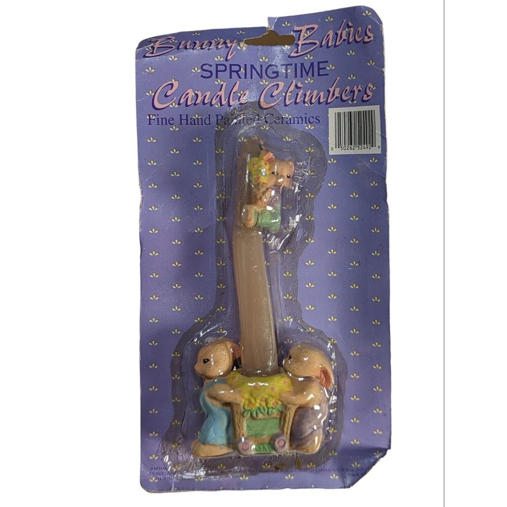 Porcelain Gardening Bunnies Candle Climber Easter Spring